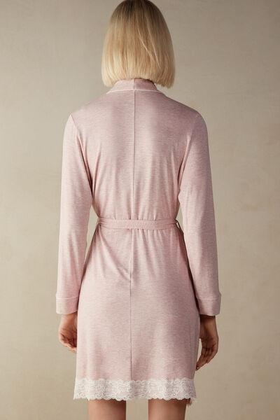 Pink Lace-Trimmed Robe, , large image number 3