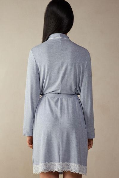 Blue Lace-Trimmed Robe, , large image number 3