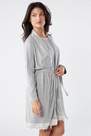 Intimissimi - Light Grey Blend Modal Robe With Lace Detail, Women
