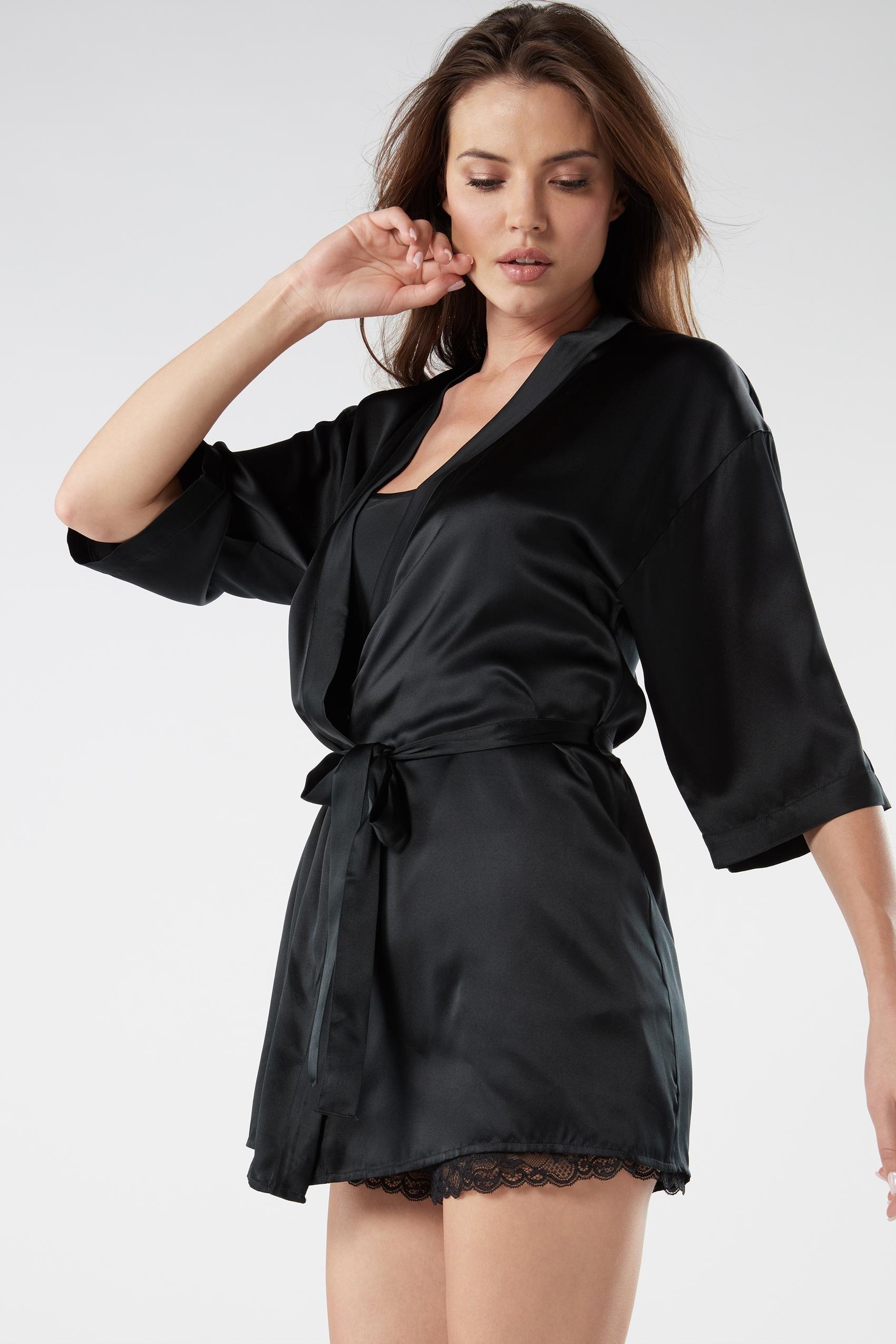 Black Silk Kimono, , large image number 2