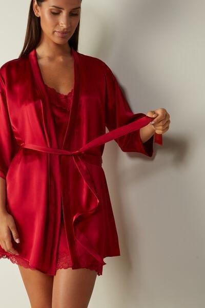 Red Silk Kimono, , large image number 1