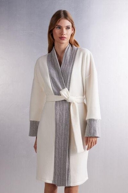 Intimissimi - Grey Soft Braid Fleece Dressing Gown