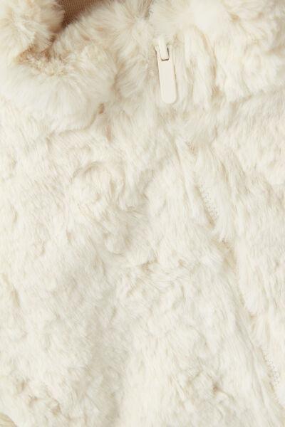 Cream Snowing Around Fleece Bomber, , large image number 4