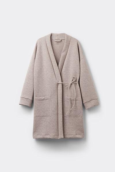 Beige Soft Chevron Dressing Gown, , large image number 2