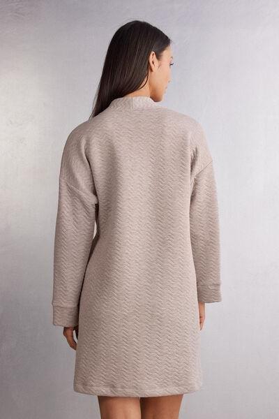 Beige Soft Chevron Dressing Gown, , large image number 3
