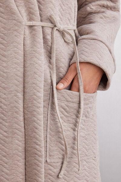 Beige Soft Chevron Dressing Gown, 5601_775J, large image number 5