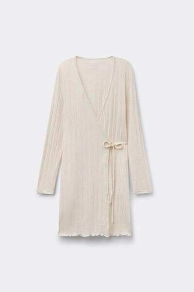 ALMOND ROSE MELANGE Sweet Pointelle Dressing Gown, 5601_070K, medium