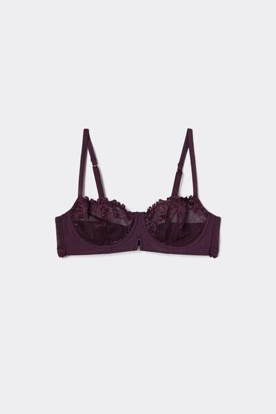Purple Denise Pretty Flowers Balconette Bra, 5601_198K, medium