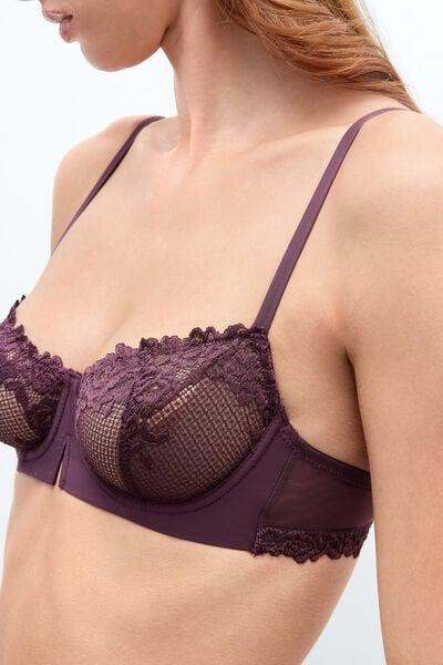 Purple Denise Pretty Flowers Balconette Bra, 5601_198K, large image number 4