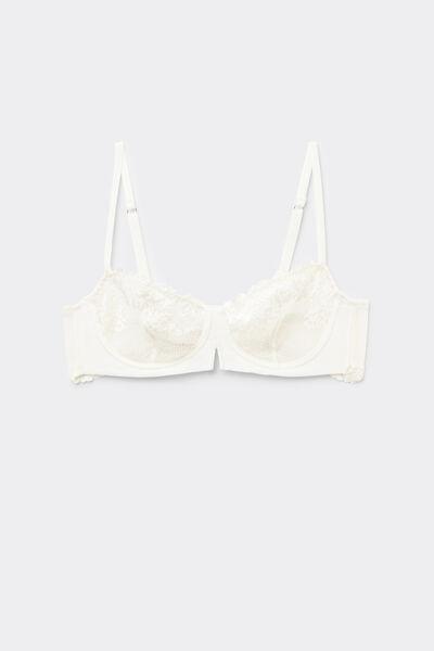 White Denise Pretty Flowers Balconette Bra, Powder White, large image number 3