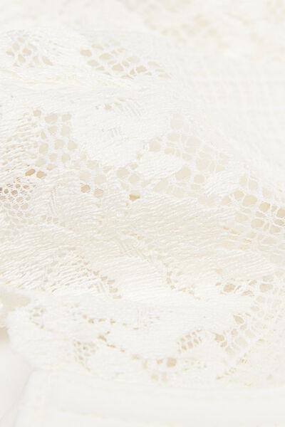 White Denise Pretty Flowers Balconette Bra, Powder White, large image number 4