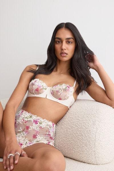 Pink Denise Pretty Flower Print Balconette Bra, 5601_057K, large image number 0