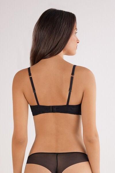 Black Sheer Glamour Daniela Balconette Bra, Black, large image number 2