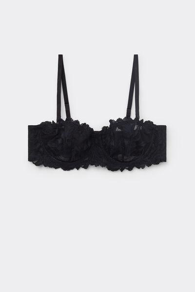 Black All About Flowers Bandeau Balconette Bra, Black, large image number 2