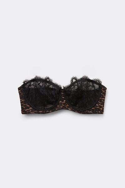 Brown Sensual Attitude Animal Print Bandeau Balconette Bra, 5601_030K, large image number 7