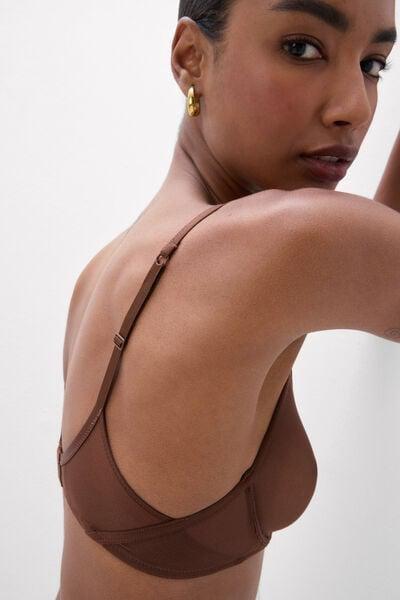 Brown Invisible Touch Tulle Balconette Bra, 5601_876J, medium