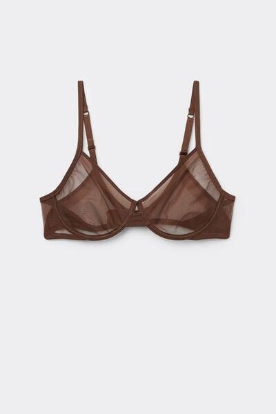 Brown Invisible Touch Tulle Balconette Bra, 5601_876J, large image number 3
