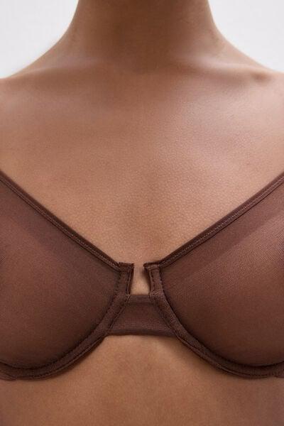 Brown Invisible Touch Tulle Balconette Bra, 5601_876J, large image number 5