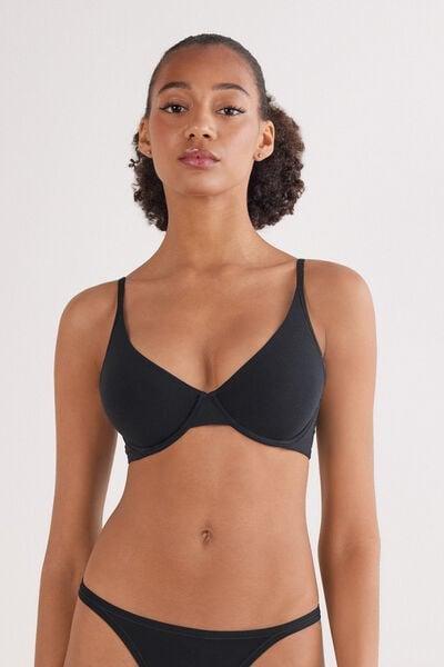Black The Ultralight Cotton Balconette Bra, Black, large image number 1