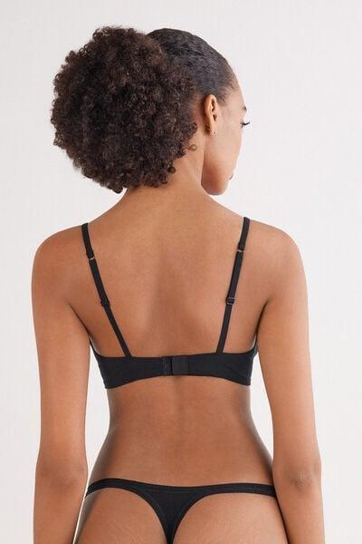 Black The Ultralight Cotton Balconette Bra, Black, medium