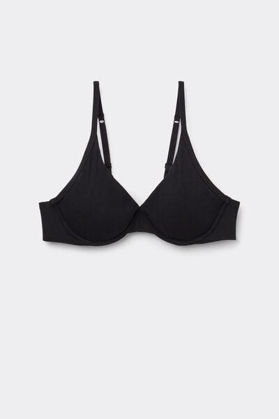 Black The Ultralight Cotton Balconette Bra, Black, large image number 3