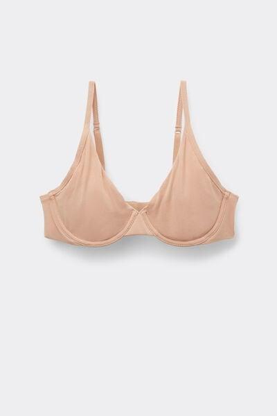 Beige The Ultralight Cotton Balconette Bra, Soft Beige, large image number 3