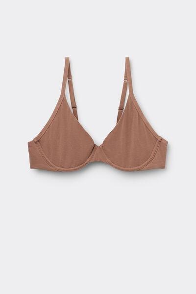 Beige The Ultralight Cotton Balconette Bra, , large image number 1