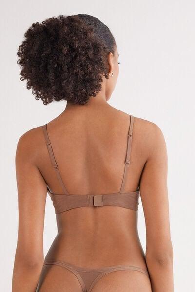 Beige The Ultralight Cotton Balconette Bra, Brown Mocha, large image number 2