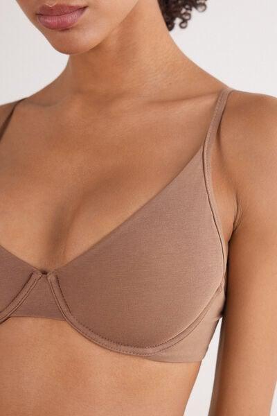 Beige The Ultralight Cotton Balconette Bra, Brown Mocha, large image number 5