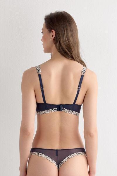 Navy Pretty Flowers Daniela Balconette Bra, Intense Blue/vanilla, large image number 2