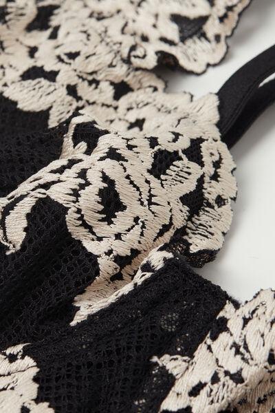 Black Daniela Pretty Flowers Balconette Bra, , large image number 4