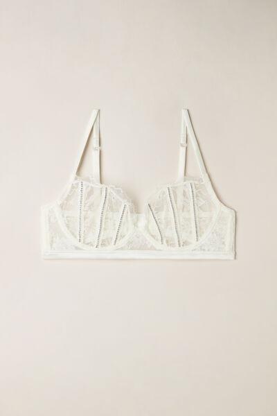 White Shine High Like Stars Balconette Bra, , large image number 2