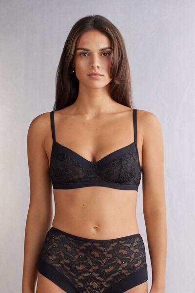 Black Delicate Pieces Daniela Balconette Bra, , large image number 0