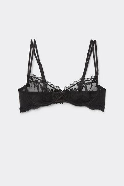 Black Frou Frou Romance Balconette Bra, Black, large image number 2