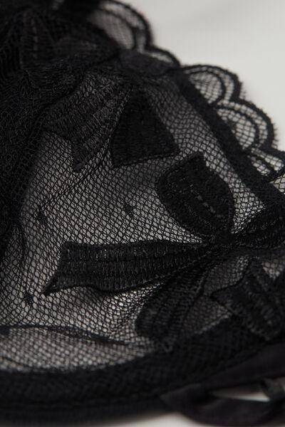 Black Frou Frou Romance Balconette Bra, Black, large image number 4