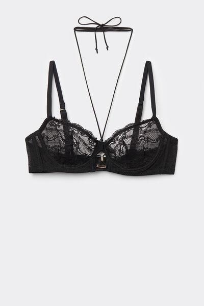 Black Sleepless Nights Balconette Bra, Black, large image number 2