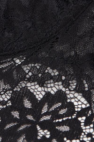 Black Sheer Glamour Lace Balconette Bustier, Black, large image number 4