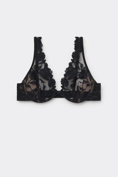 Black All About Flowers Balconette Bra, Black, large image number 2