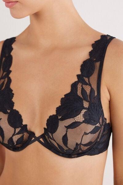 Black All About Flowers Balconette Bra, Black, large image number 5