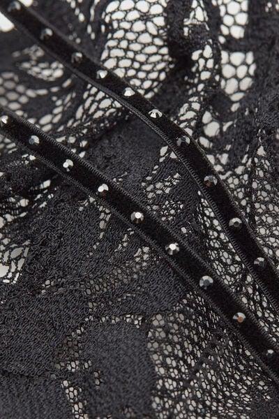 Black La Femme Fatale Denise Balconette Bra, Black, large image number 4