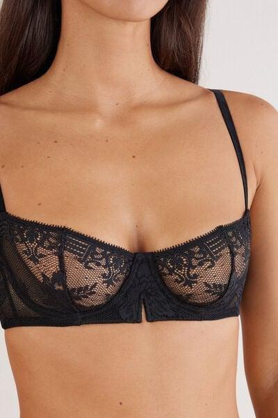 Black La Femme Fatale Denise Balconette Bra, Black, large image number 5
