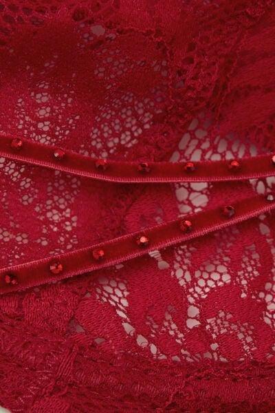 Red La Femme Fatale Denise Balconette Bra, Wax Red, large image number 4