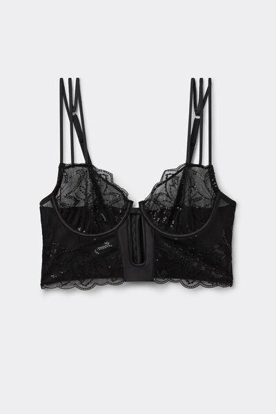 Black Dark Moon Girl Balconette Bustier, Black, large image number 2