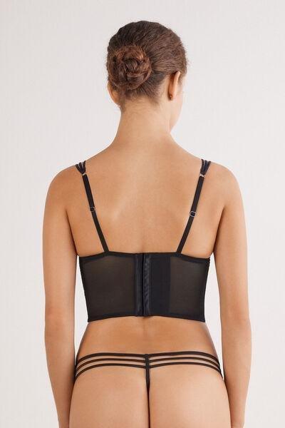 Black Dark Moon Girl Balconette Bustier, Black, large image number 3