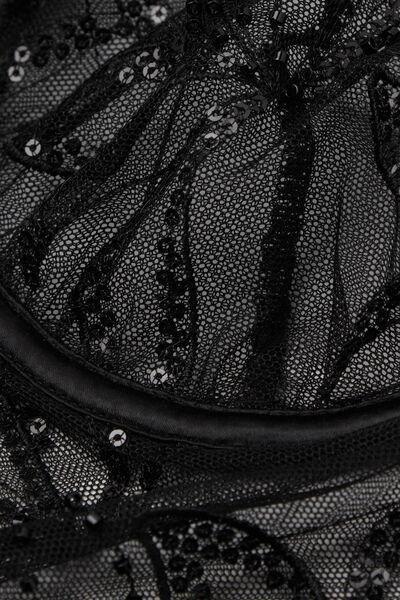 Black Dark Moon Girl Balconette Bustier, Black, large image number 8