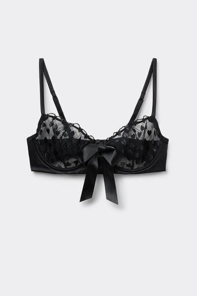 Black The Love Club Balconette Bra, Black, large image number 3