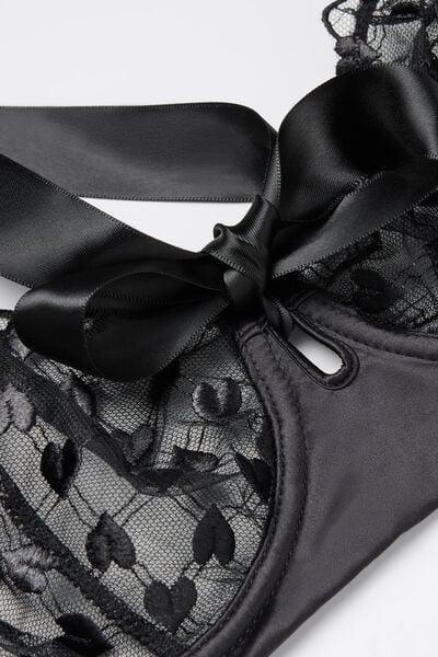 Black The Love Club Balconette Bra, Black, large image number 4