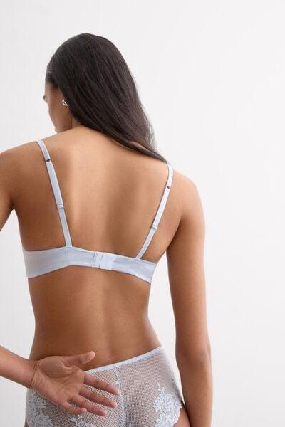 Blue Denise Silky Flowers Silk And Lace Balconette Bra, 5601_060K, large image number 2