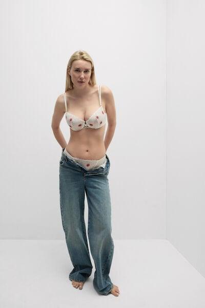 White Sweet As A Berry Balconette Bra, Powder White, large image number 0
