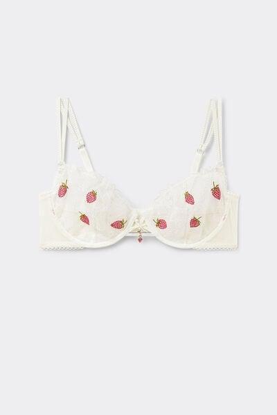 White Sweet As A Berry Balconette Bra, Powder White, large image number 3
